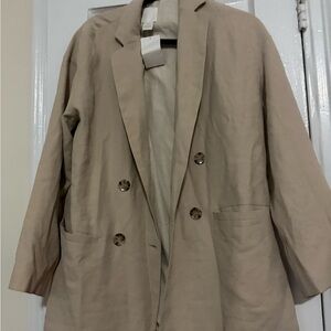 H&M Beige Double-Breasted Blazer